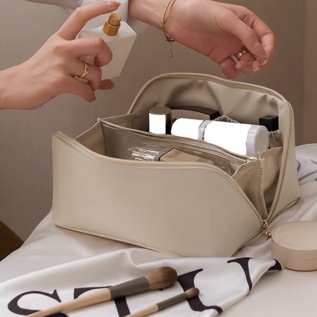 Reise-Schminktasche mit großem Fassungsvermögen und Kosmetik-Organizer | Temsk