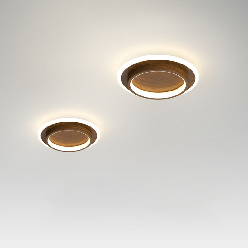Round LED Ceiling Light With Halo Ring, Metal And Acrylic Flush Mount | Temsk