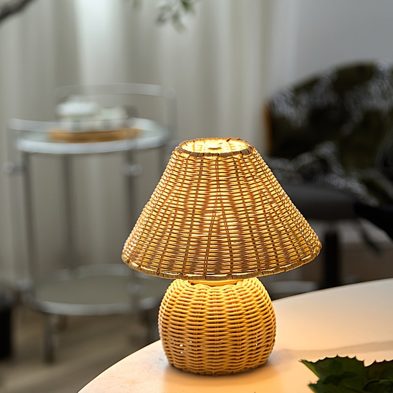 USB-betriebene Bambus-Schreibtischlampe für Boho-Akzentbeleuchtung | Temsk