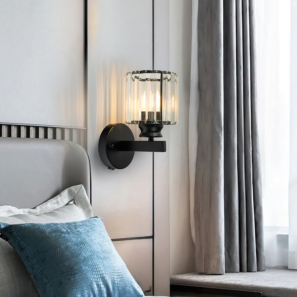 Kristall-Wandleuchte mit Glas- und Eisenfinish | Temsk