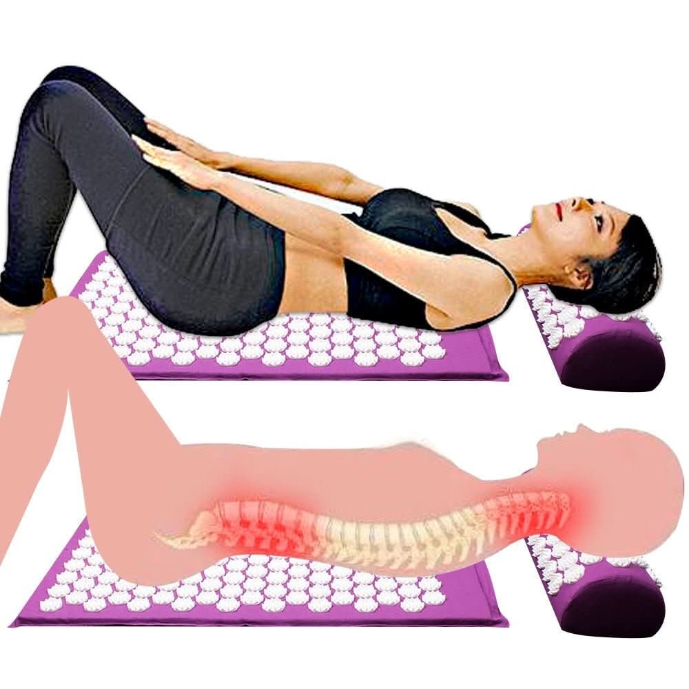 CalmFlow Acupressure Yoga Mat and Cushion Set for Natural Pain Relief and Relaxation | Temsk