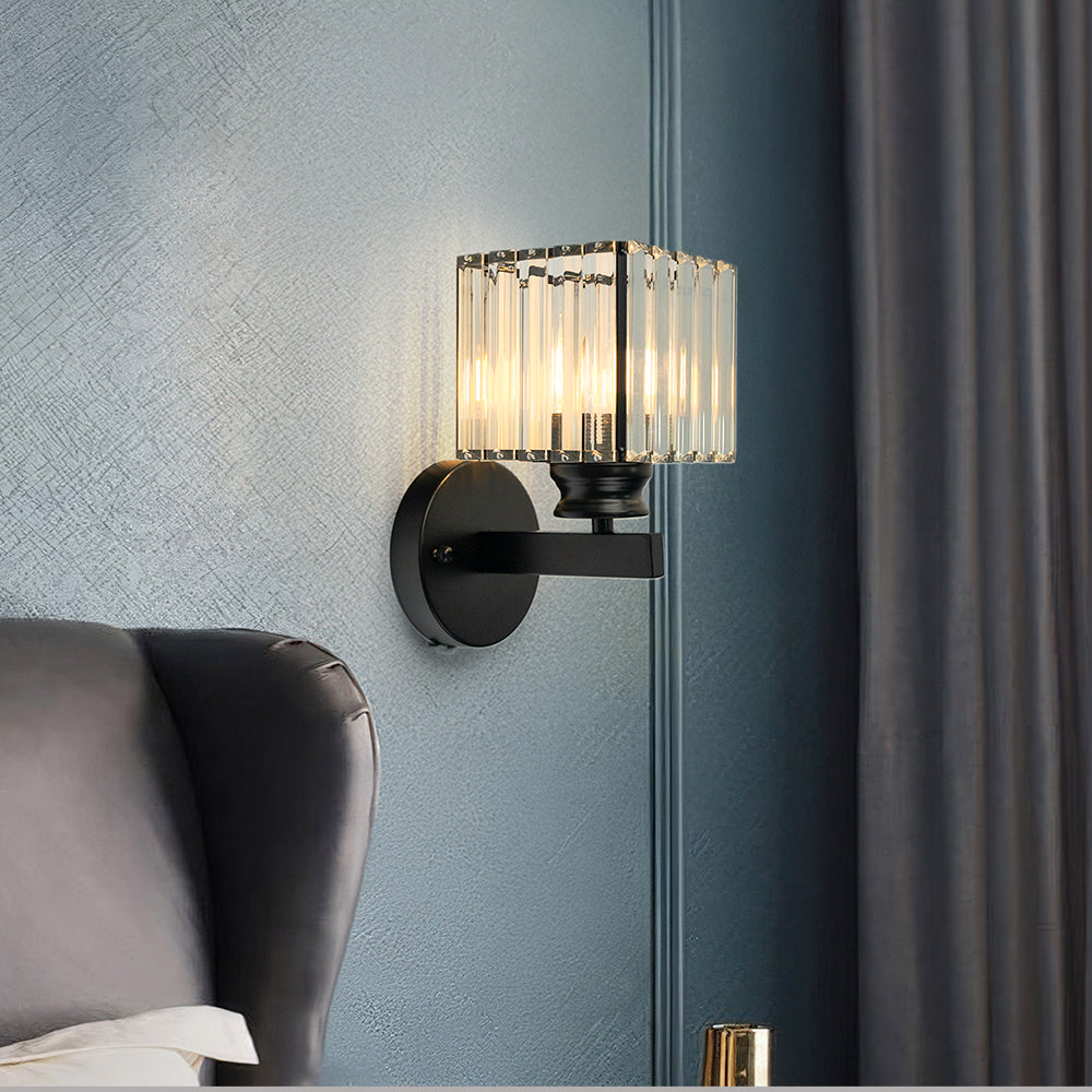 Kristall-Wandleuchte mit Glas- und Eisenfinish | Temsk
