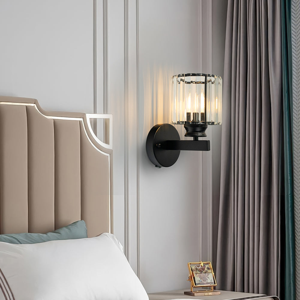 Kristall-Wandleuchte mit Glas- und Eisenfinish | Temsk