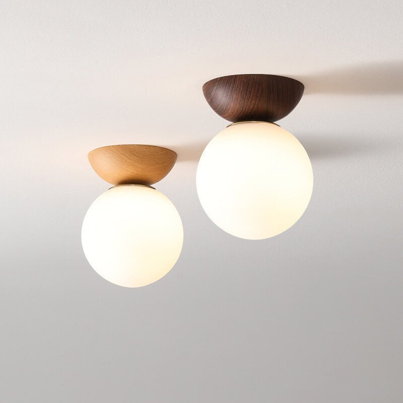 Deckenleuchte im japanischen Stil mit minimalem Holz- und Glaseinsatz | Temsk