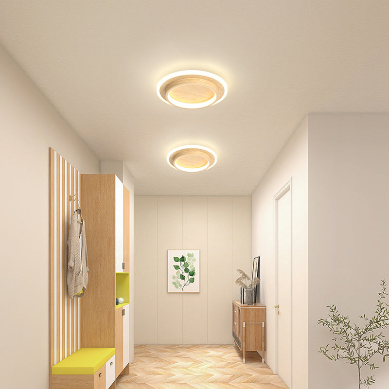 Round LED Ceiling Light With Halo Ring, Metal And Acrylic Flush Mount | Temsk