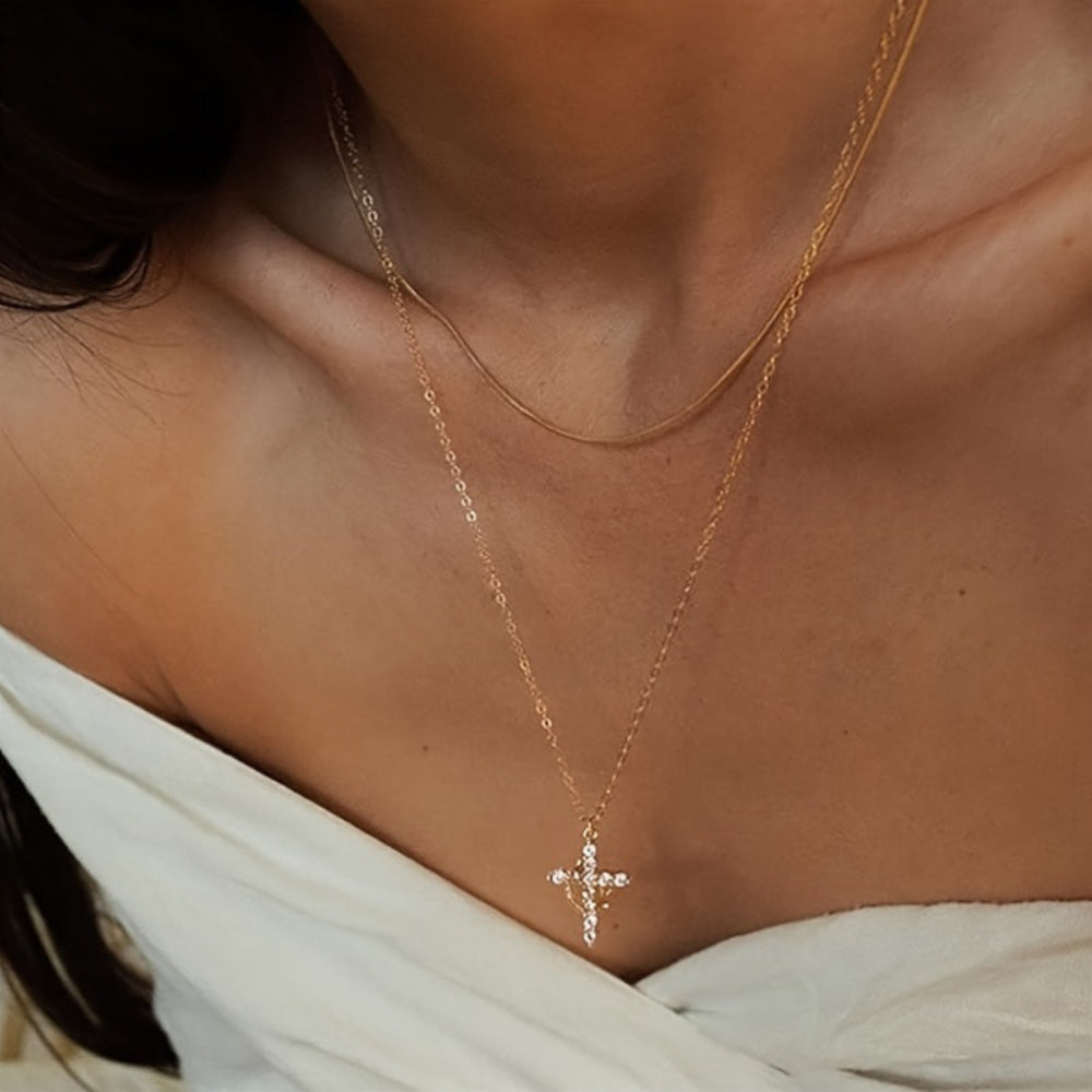 Crown Cross Necklace With Faith Jewelry For Mother's Day Gift | Temsk