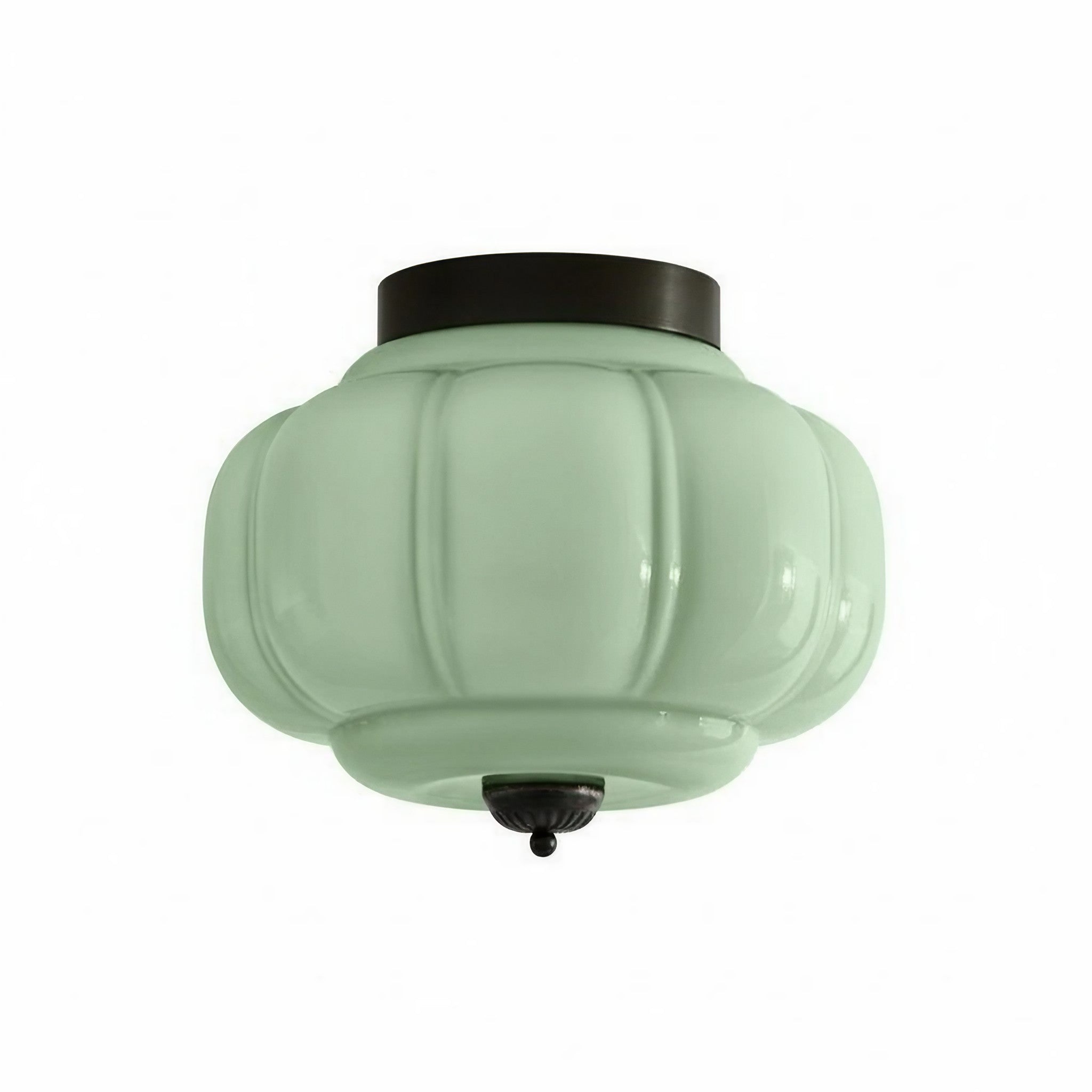 Milk Glass Ceiling Light With Glass Shade, Modern Flush Mount, Scandinavian Style | Temsk