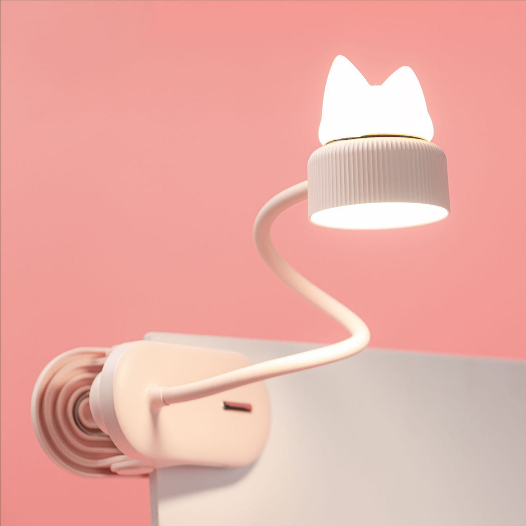 LED lampa LumaClip s klipem ve tvaru kočičích uší pro domácí kancelář a pohodlí očí | Temsk
