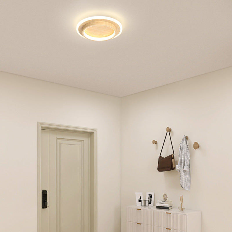 Round LED Ceiling Light With Halo Ring, Metal And Acrylic Flush Mount | Temsk