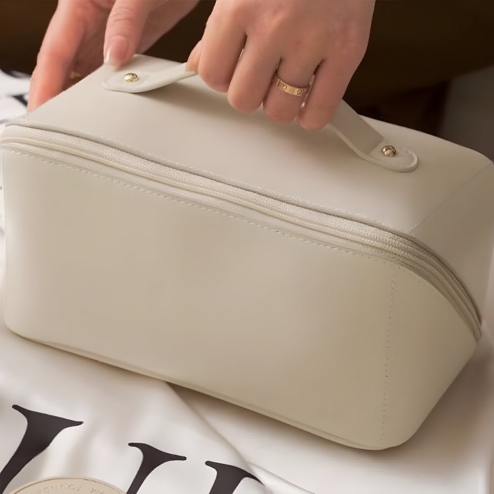 Travel Makeup Bag With PU Shell And Cosmetic Case Large Capacity | Temsk