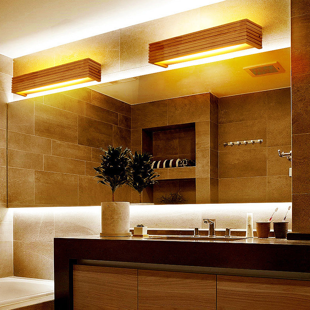 Zeitgenössische Wandleuchte im Holz-LED-Design für Schlafzimmer und Wohnzimmer | Temsk