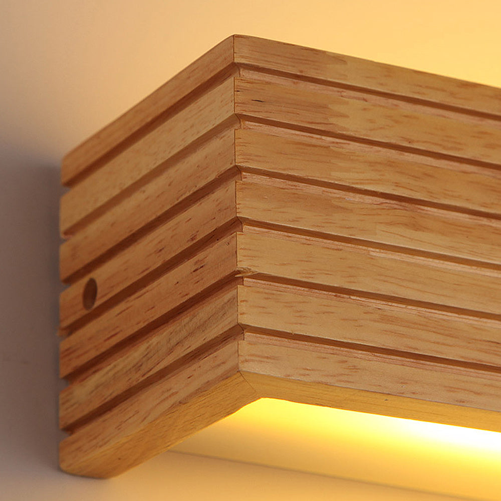 Zeitgenössische Wandleuchte im Holz-LED-Design für Schlafzimmer und Wohnzimmer | Temsk