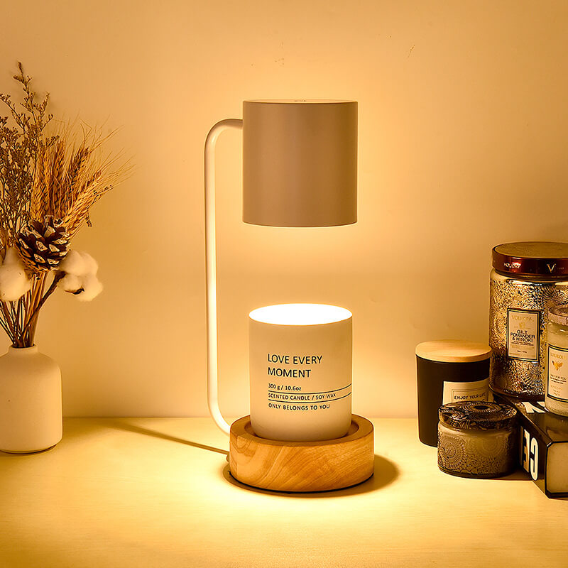 Japanische minimalistische Tischlampe aus Holz und Metall | Temsk