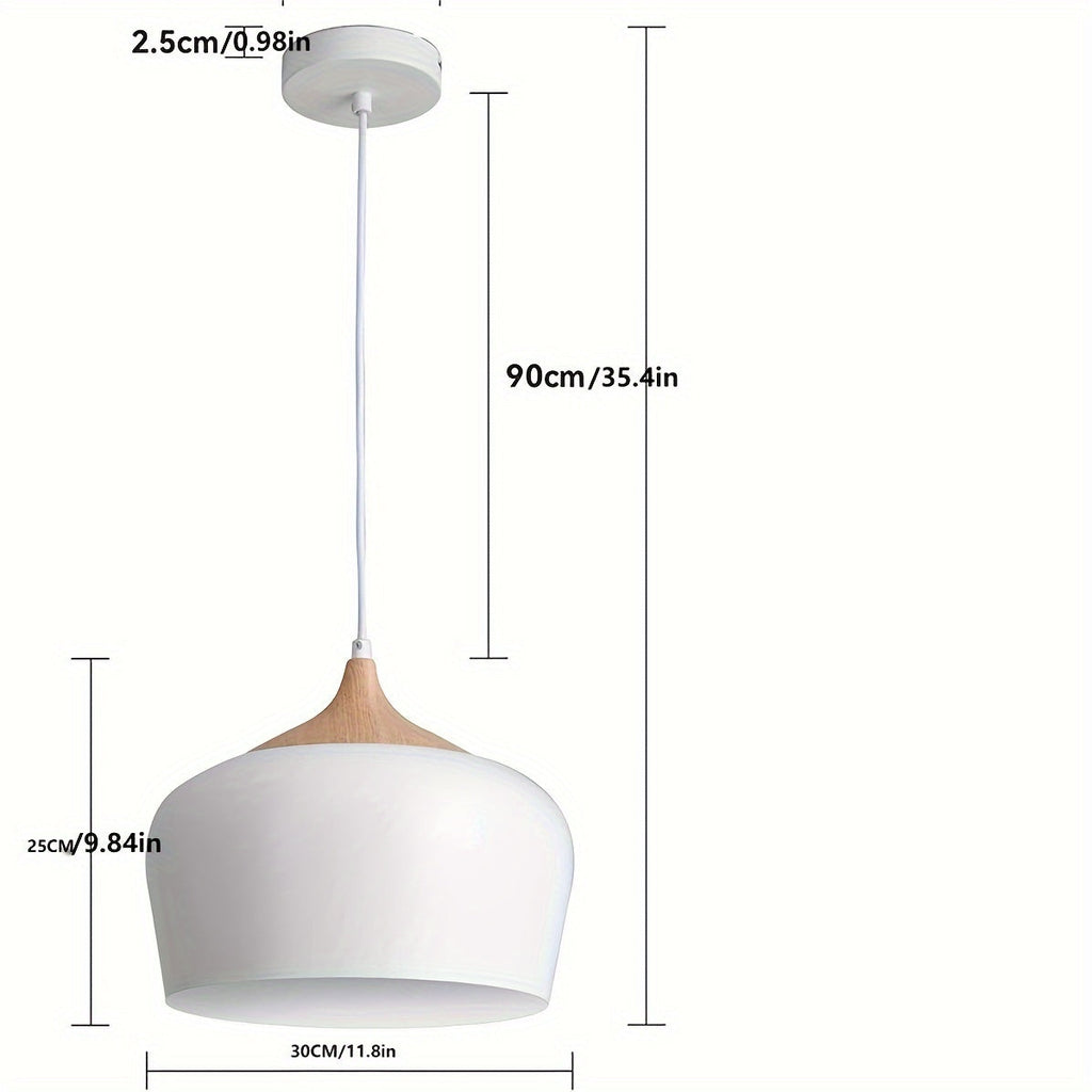 Moderne skandinavische Pendelleuchte mit Eisen- und Holzmaserungs-Design | Temsk