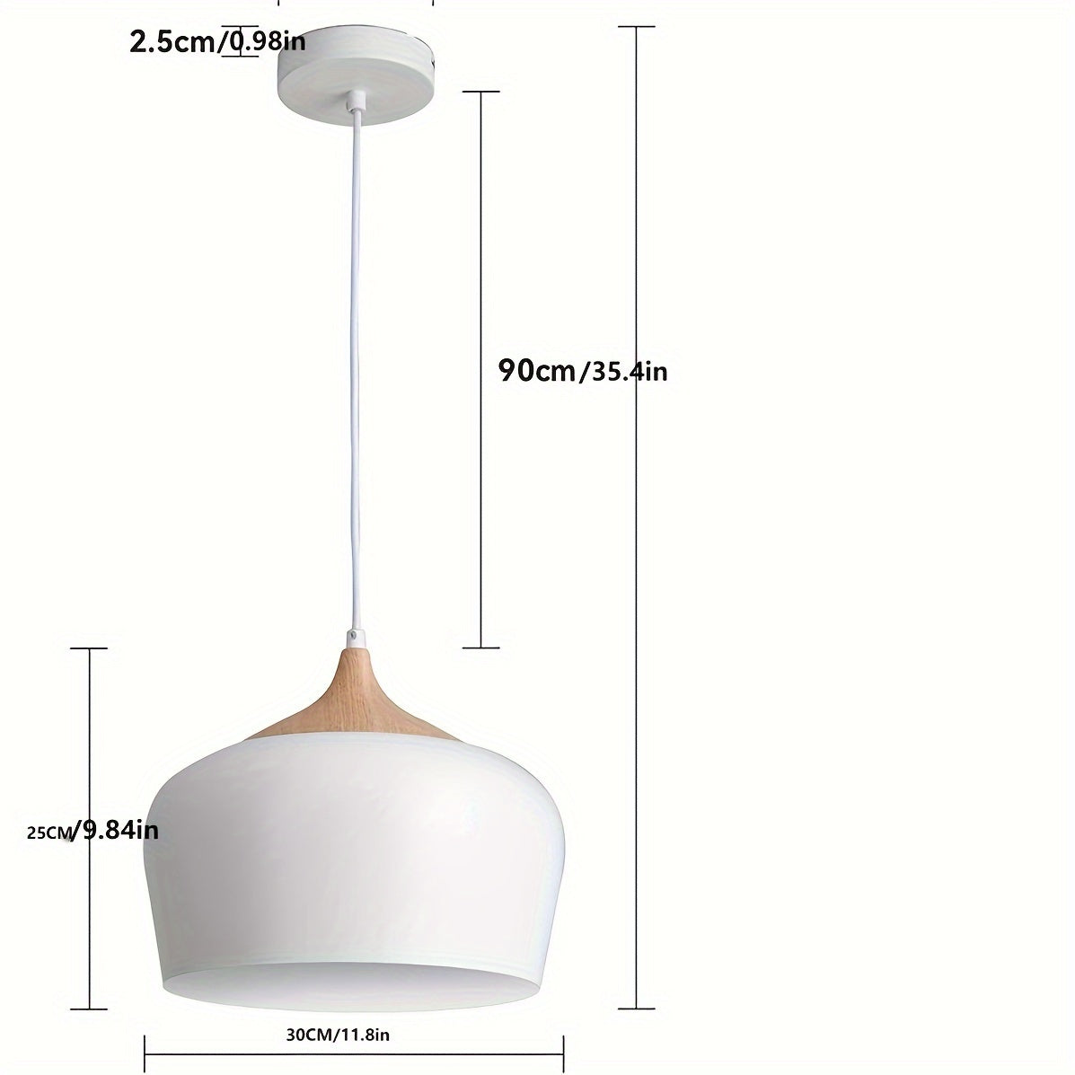 Moderne skandinavische Pendelleuchte mit Eisen- und Holzmaserungs-Design | Temsk