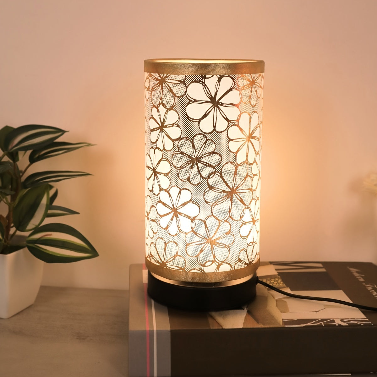 Florale USB-Tischlampe mit warmem Umgebungslicht für Wohnräume | Temsk