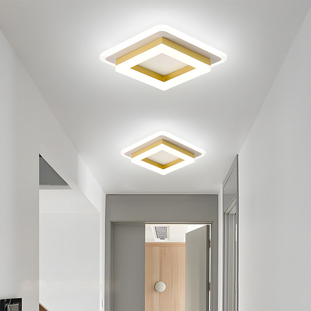 Quadratische LED-Deckenleuchte im Einbau-Stil für Flure und Wohnräume | Temsk