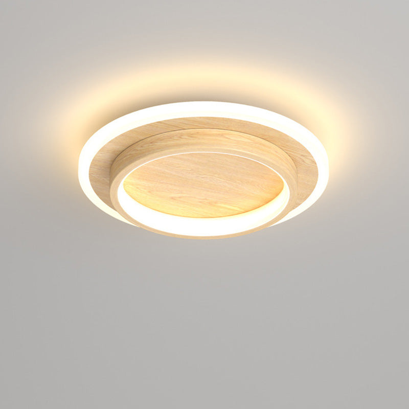 Round LED Ceiling Light With Halo Ring, Metal And Acrylic Flush Mount | Temsk