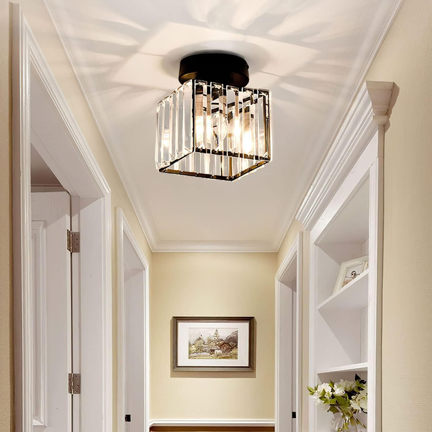 Crystal Ceiling Light E27, Surface Mounted, Modern Hall and Living Room | Temsk