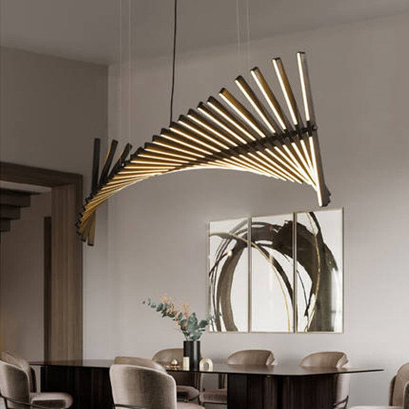 LatticeChord Chandelier Aluminum Modern Pendant With Remote And 40 E26/E27 Sockets | Temsk