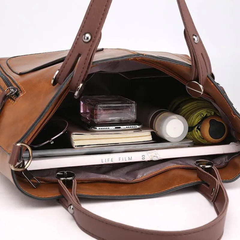 Aurelia Vintage Satchel Leather Handbag In Classic Style | Temsk