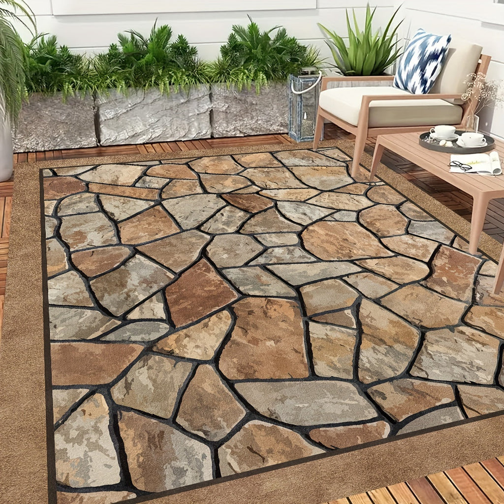 StoneCraft Patio Teppich Strapazierfähiger waschbarer Terrassen-Teppich | Temsk