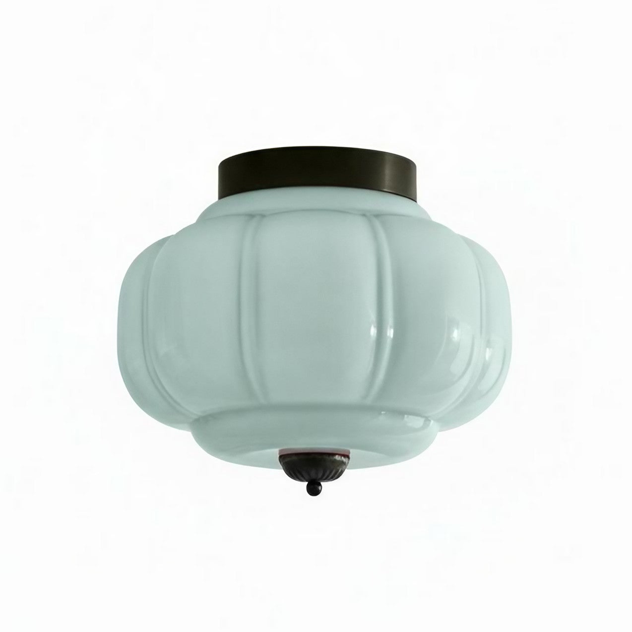 Milk Glass Ceiling Light With Glass Shade, Modern Flush Mount, Scandinavian Style | Temsk