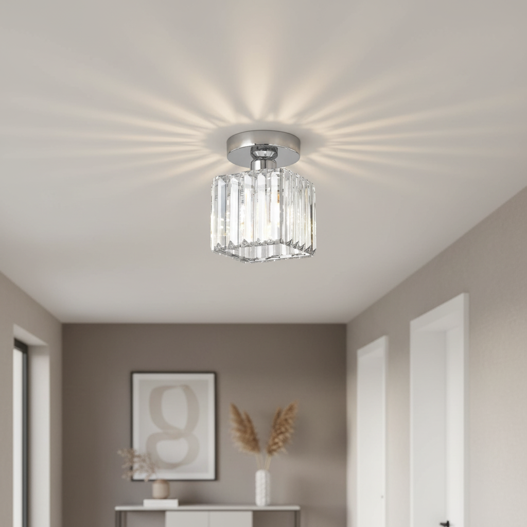 Crystal Ceiling Light E27, Surface Mounted, Modern Hall and Living Room | Temsk