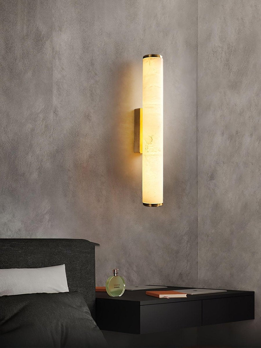 LED Wall Sconce With Alabaster Tube Design, 1 Light | Temsk