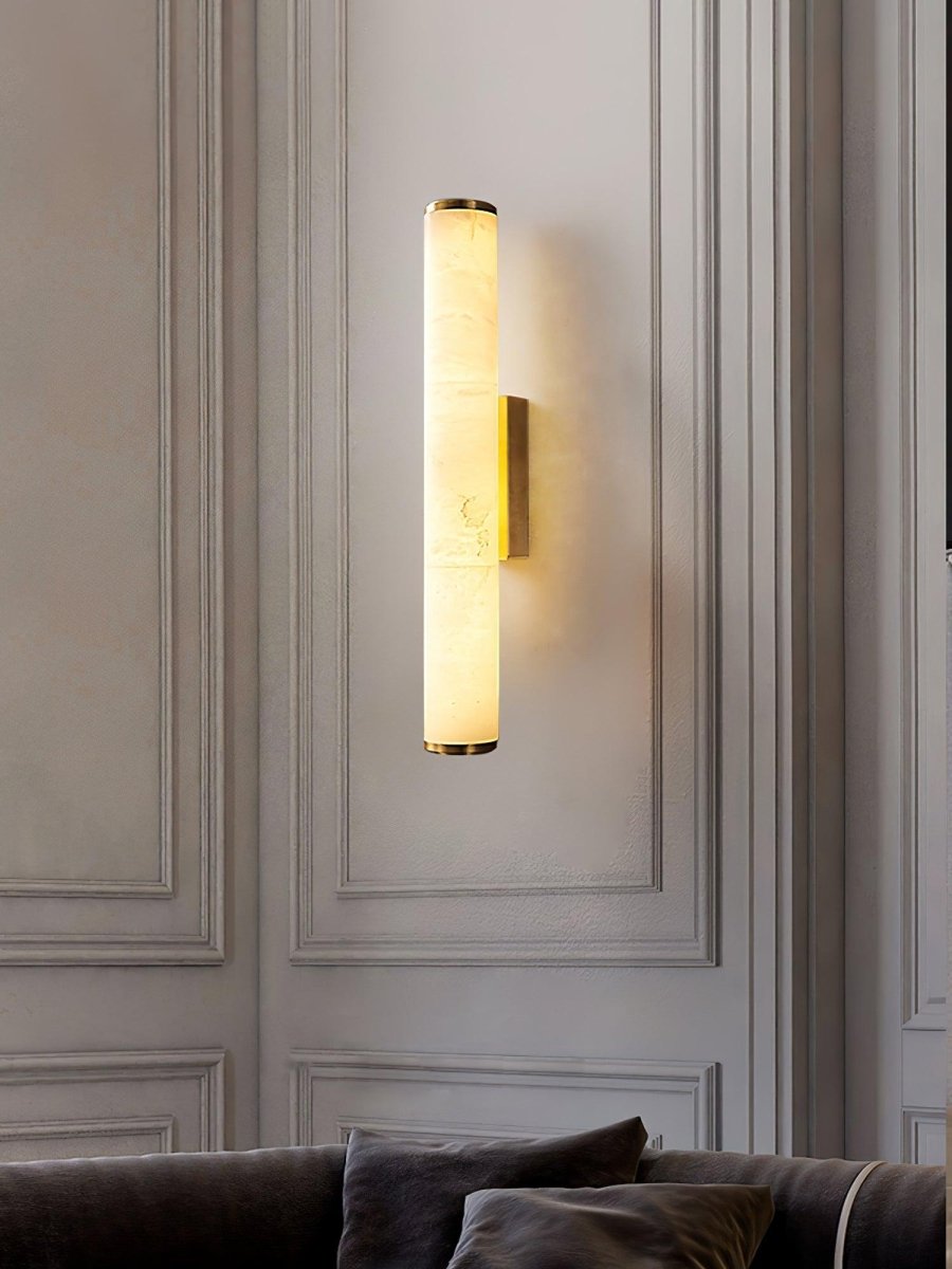 LED Wall Sconce With Alabaster Tube Design, 1 Light | Temsk