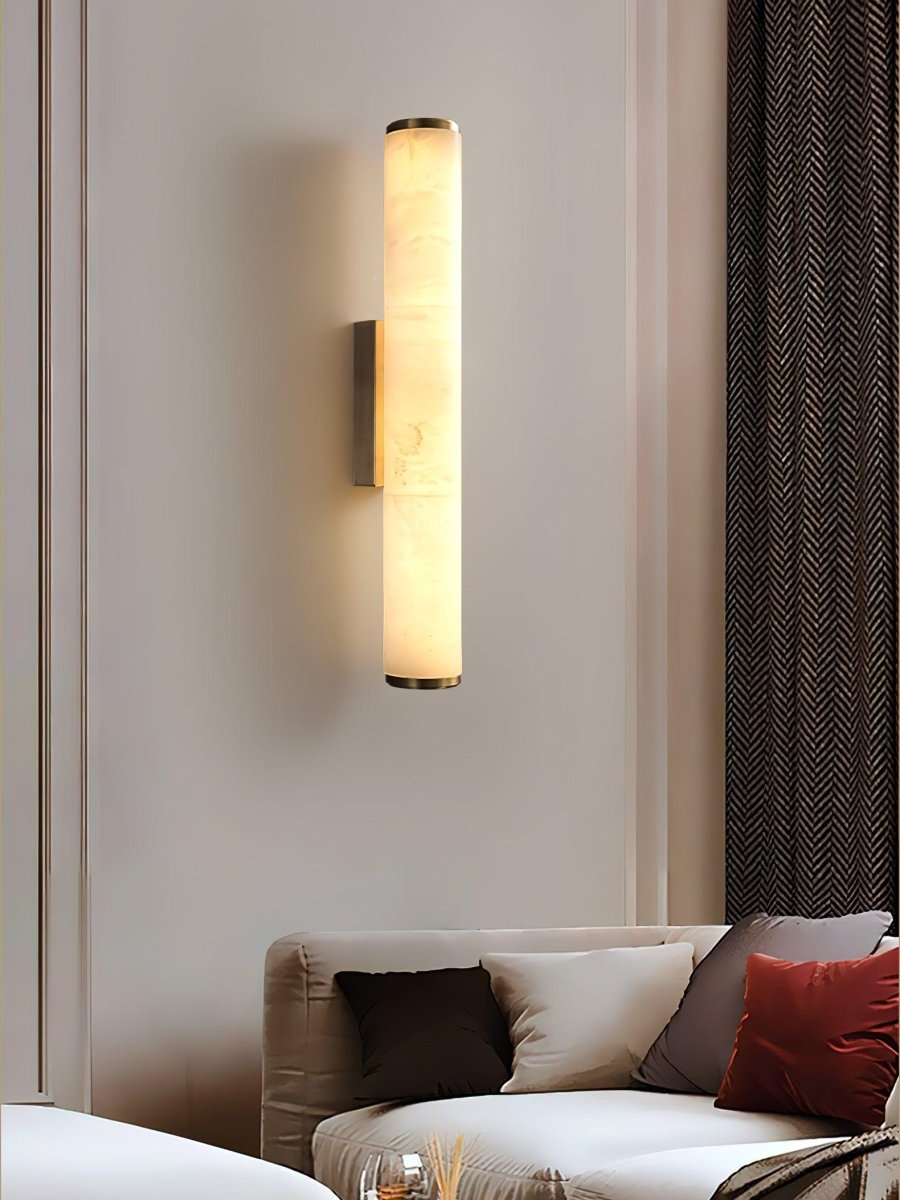 LED Wall Sconce With Alabaster Tube Design, 1 Light | Temsk