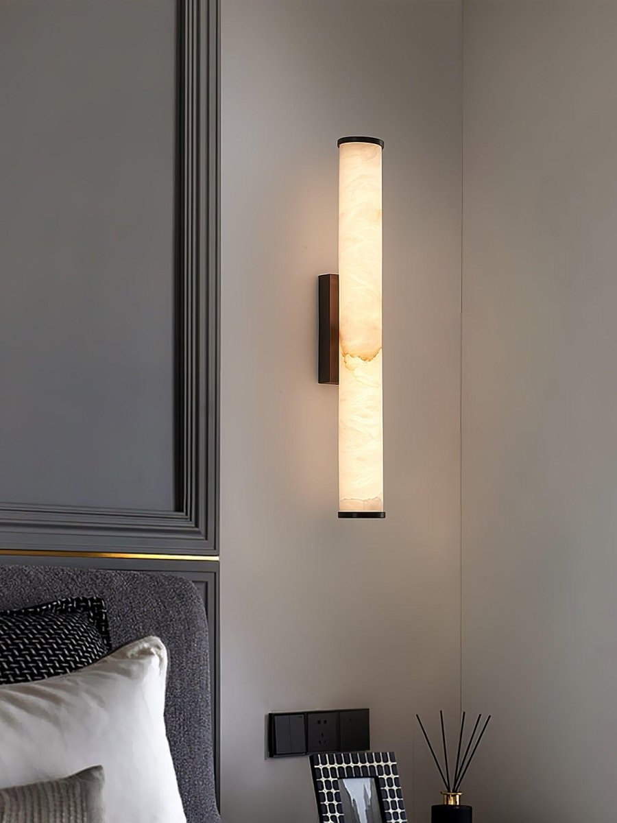 LED Wall Sconce With Alabaster Tube Design, 1 Light | Temsk