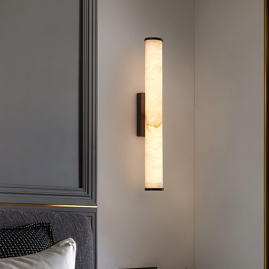 LED Wall Sconce With Alabaster Tube Design, 1 Light | Temsk