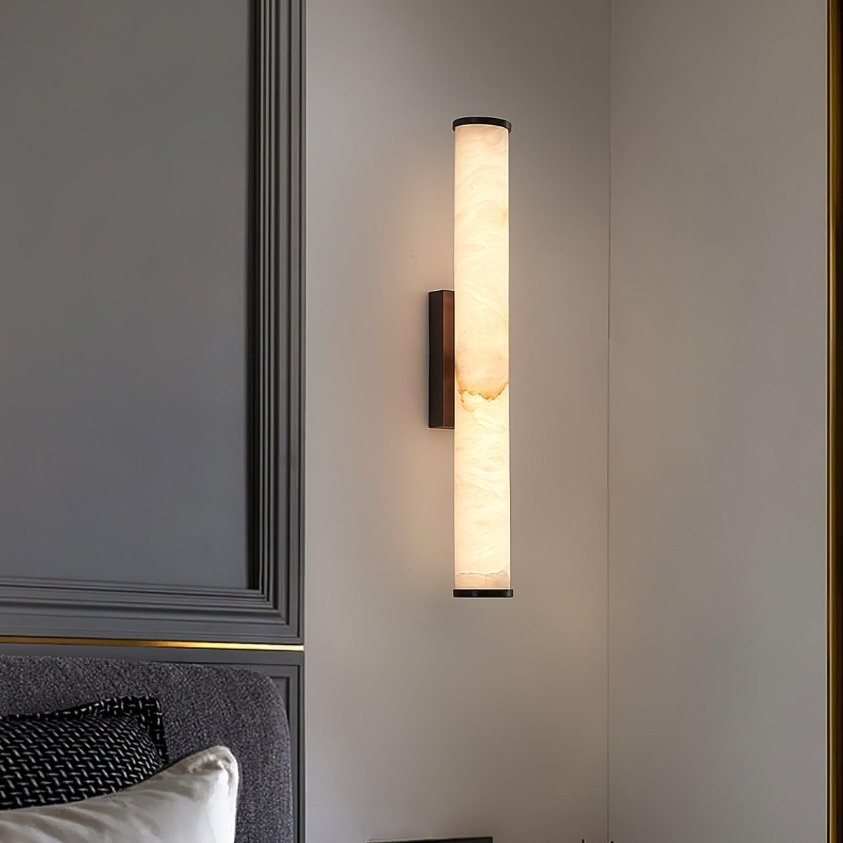 LED Wall Sconce With Alabaster Tube Design, 1 Light | Temsk
