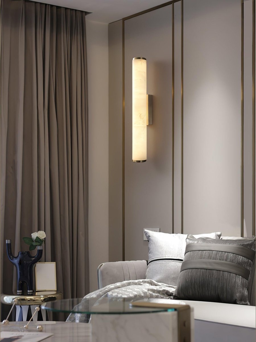 LED Wall Sconce With Alabaster Tube Design, 1 Light | Temsk