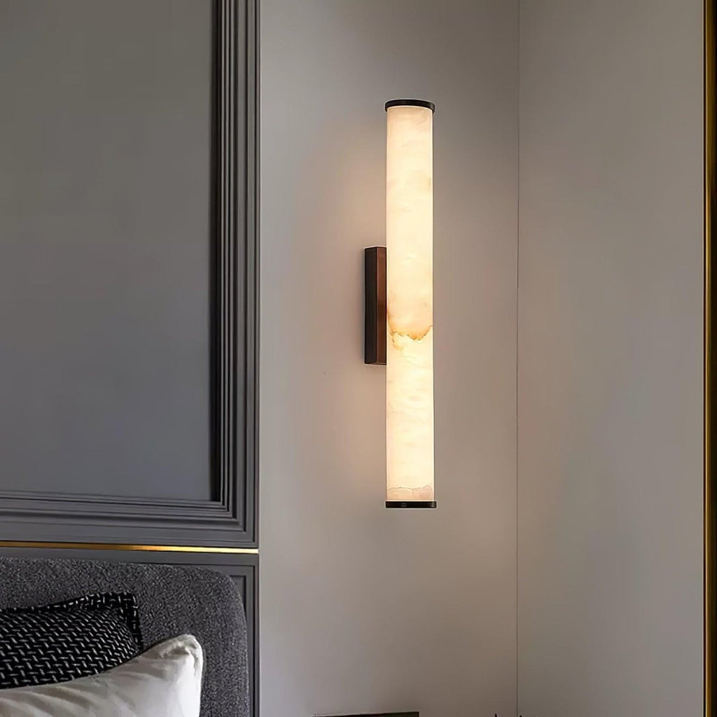 LED Wall Sconce With Alabaster Tube Design, 1 Light | Temsk