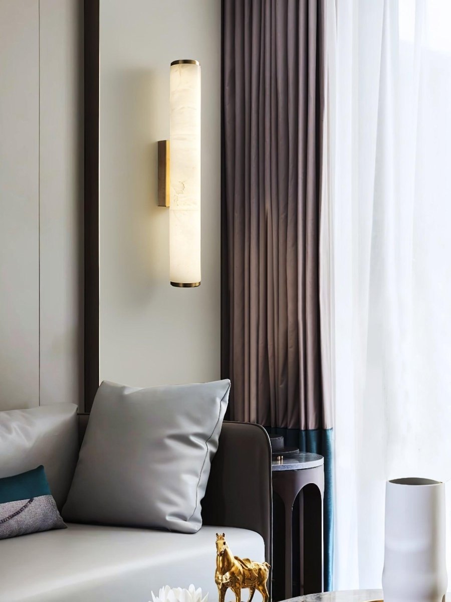 LED Wall Sconce With Alabaster Tube Design, 1 Light | Temsk