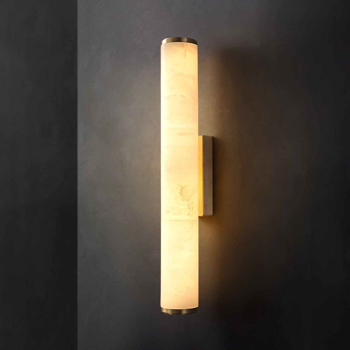 LED Wall Sconce With Alabaster Tube Design, 1 Light | Temsk