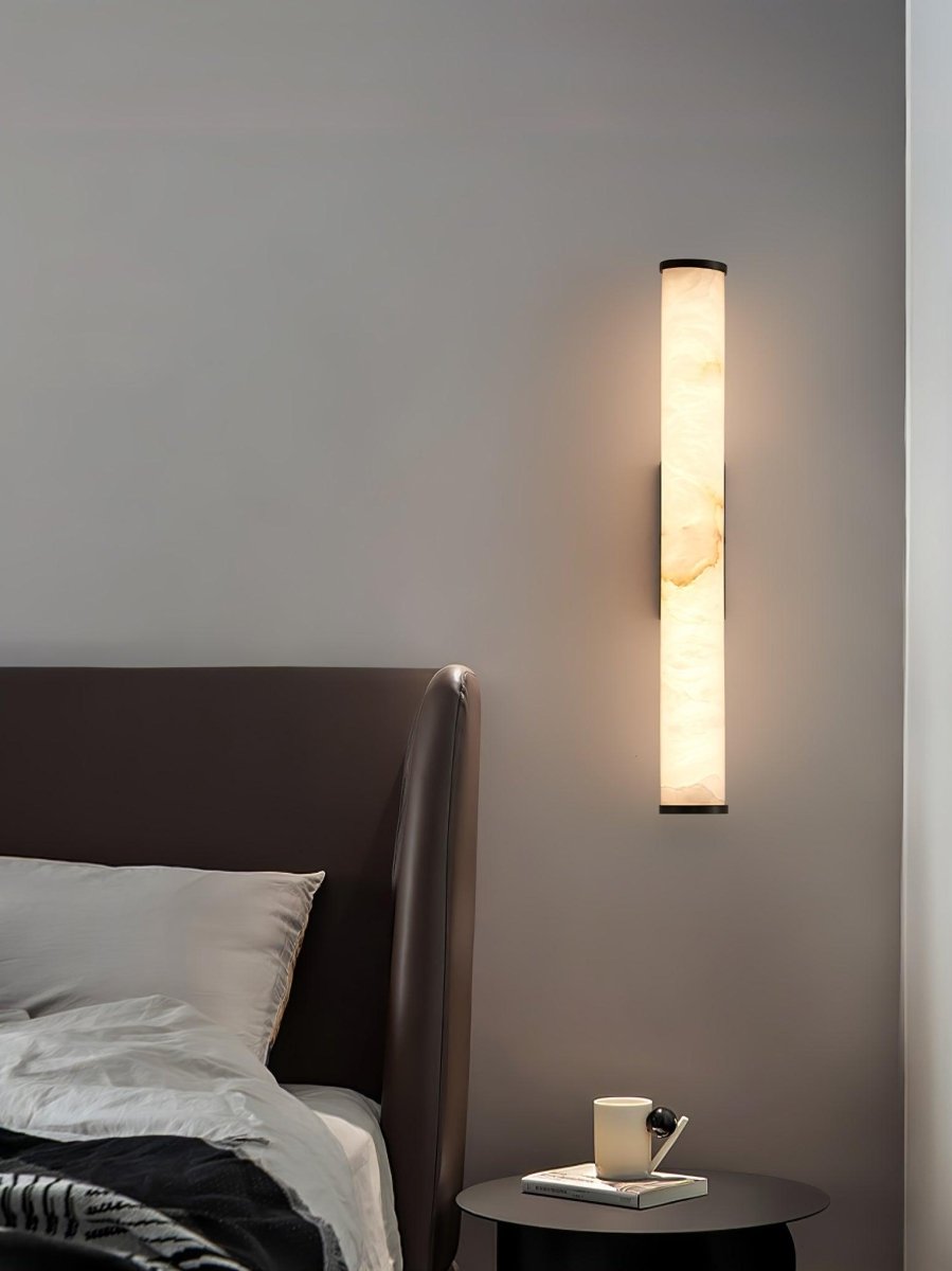 LED Wall Sconce With Alabaster Tube Design, 1 Light | Temsk