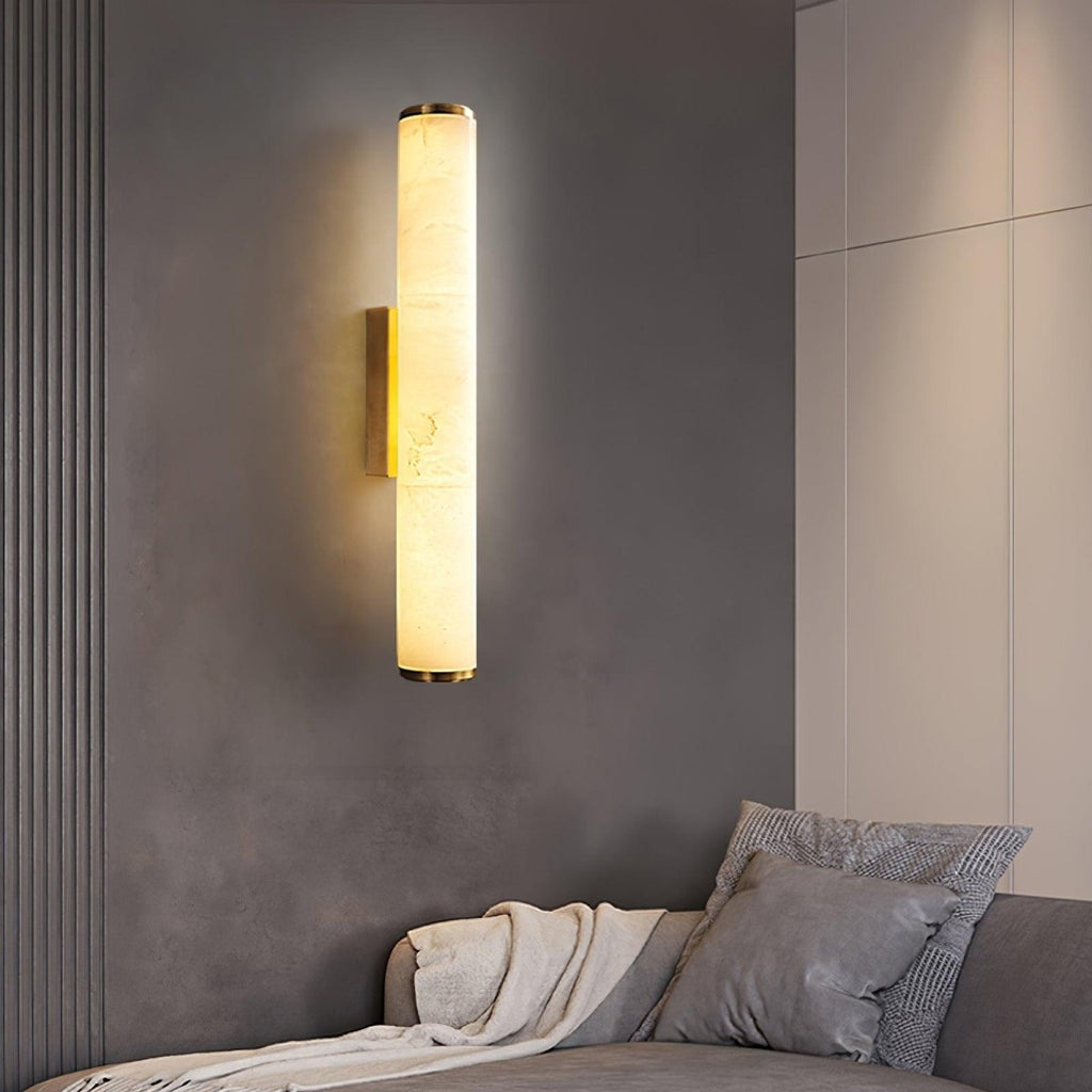 LED Wall Sconce With Alabaster Tube Design, 1 Light | Temsk