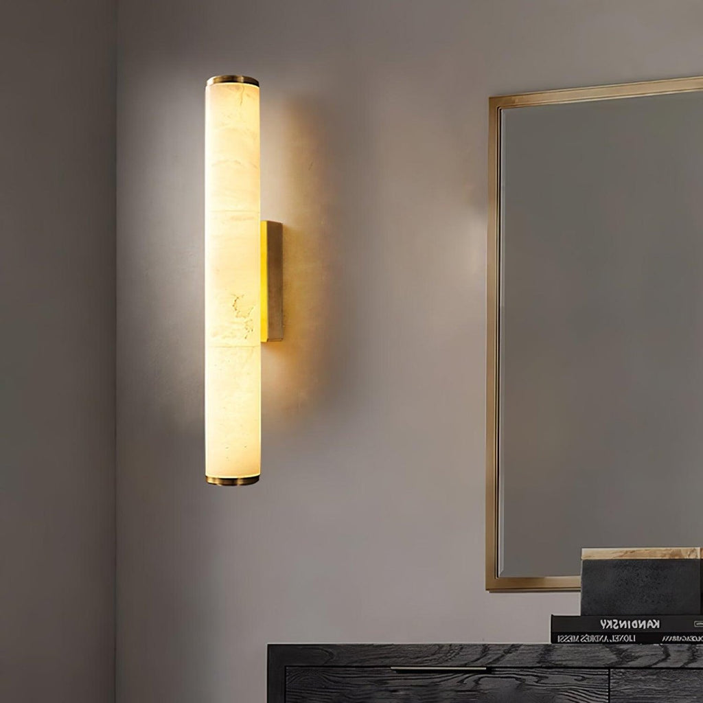 LED Wall Sconce With Alabaster Tube Design, 1 Light | Temsk