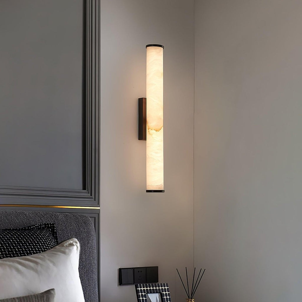 LED Wall Sconce With Alabaster Tube Design, 1 Light | Temsk
