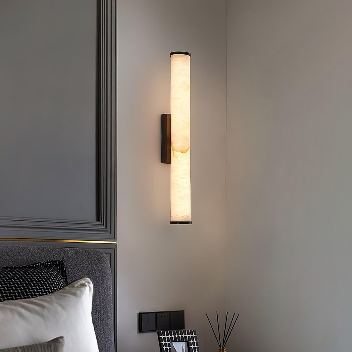 LED Wall Sconce With Alabaster Tube Design, 1 Light | Temsk