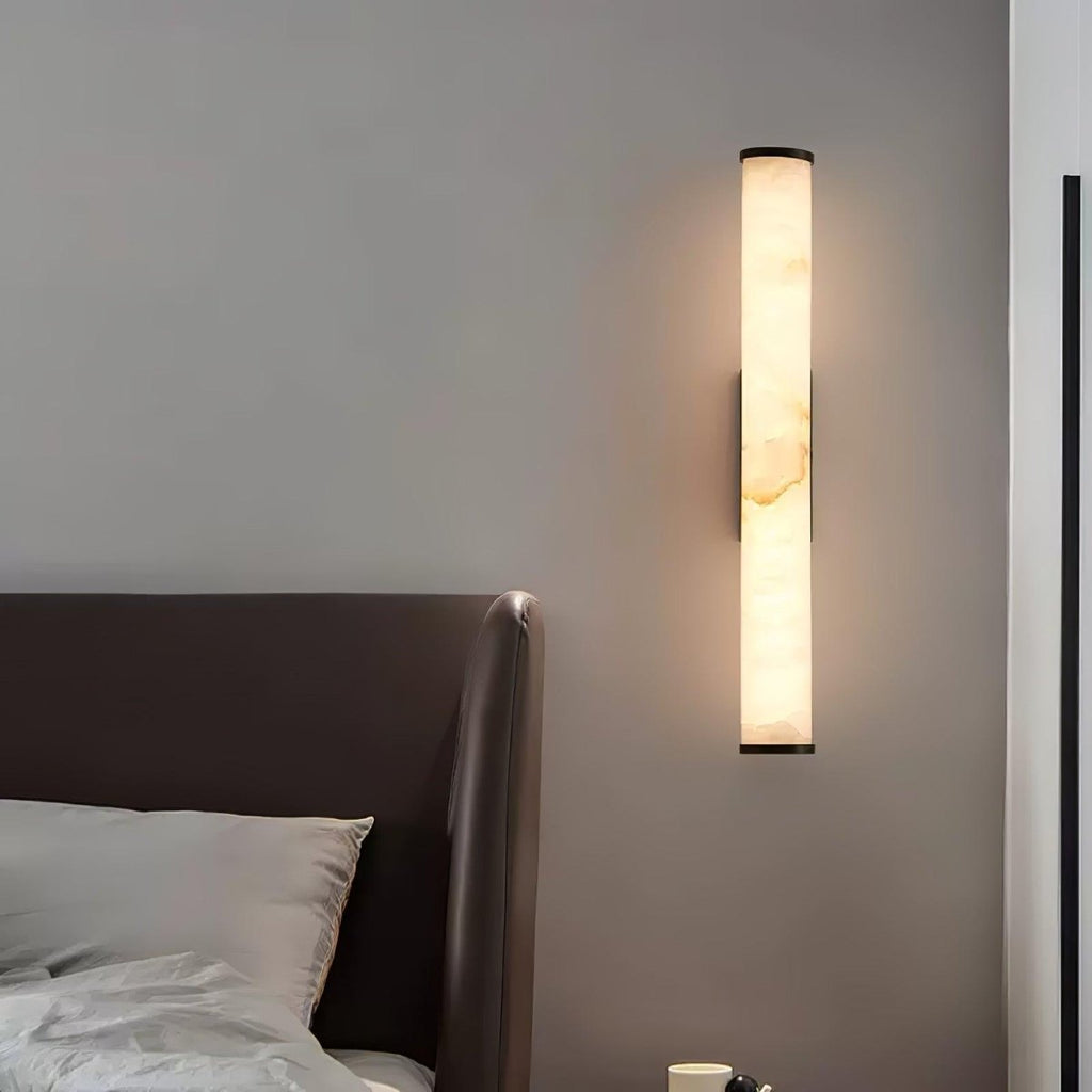 LED Wall Sconce With Alabaster Tube Design, 1 Light | Temsk
