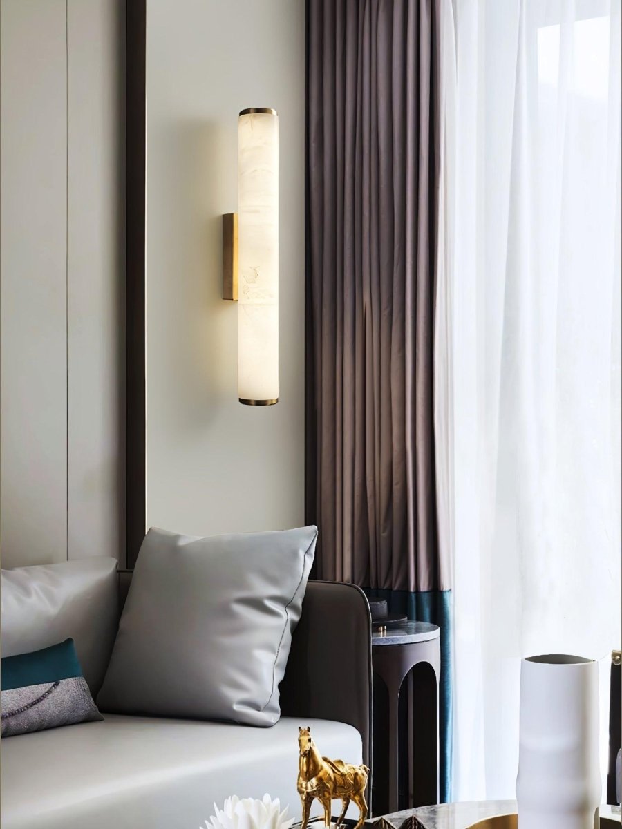 LED Wall Sconce With Alabaster Tube Design, 1 Light | Temsk
