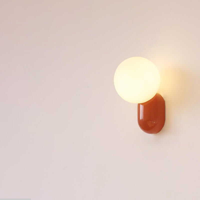 Elegant 1-Light Modern Glass Globe Wall Sconce For Home Lighting | Temsk