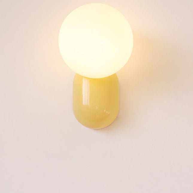 Elegant 1-Light Modern Glass Globe Wall Sconce For Home Lighting | Temsk