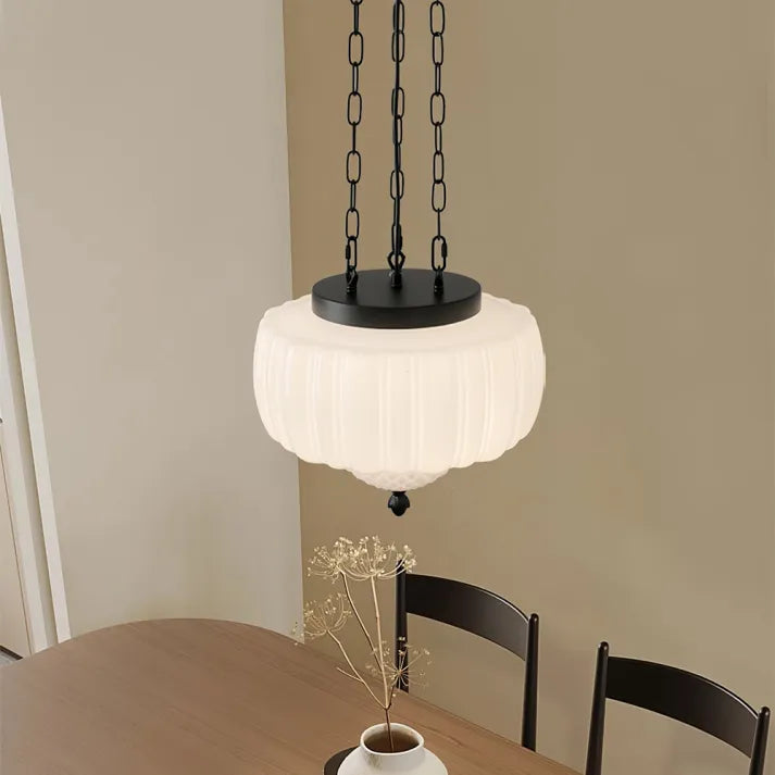 Lunara Contemporary Glass and Steel Pendant Light for Modern Interiors | Snurv | Temsk