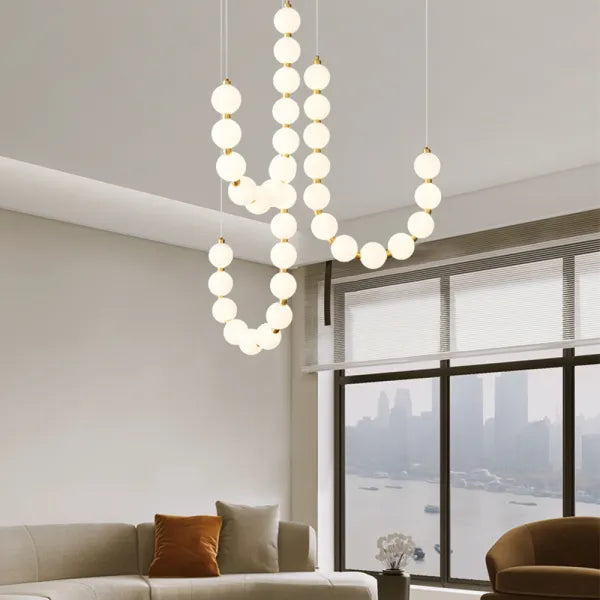Novaelle Elegant Brass and Metal and Acrylic Chandelier Necklace | Snurv | Temsk