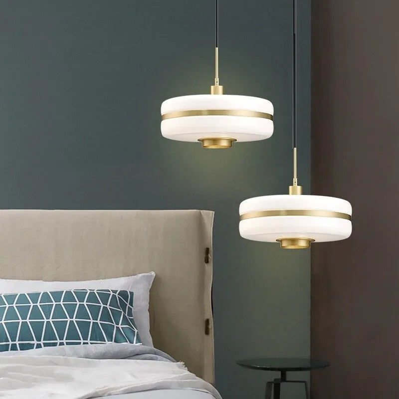 Nordic Glass And Metal Pendant Lamp By Nyra With Warm LED Glow | Snurv | Temsk